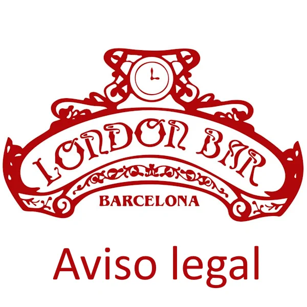 London Bar 1909. Aviso legal. Logo del London Bar.