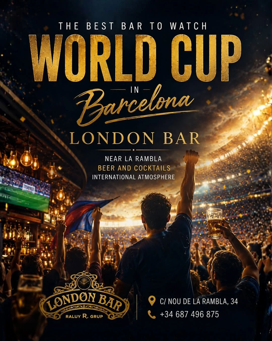 Ver el Mundial 2026 en Barcelona. Partidos en vivo en el London Bar