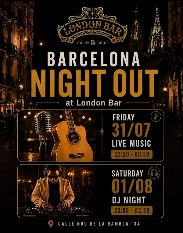 Música en vivo el 31 de julio en el London Bar, Barcelona