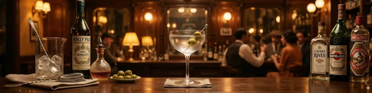 Cocktail Dry Martini. Imagen de este cocktail clásico.